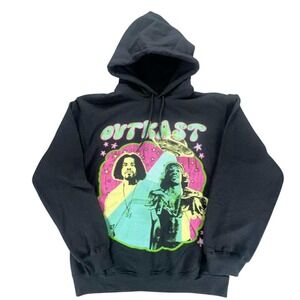 Outkast Hoodie Mens Small Black Rap Hip Hop Music UFO Graphic Sweatshirt NEW